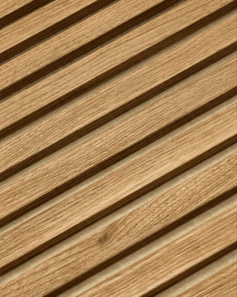 Akupanel | Acoustic Panel / Wood-like, English Oak, Beige Felt, 240 x 60 cm